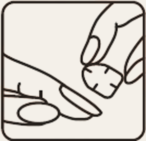 Applying a sticky tab to the natural nail